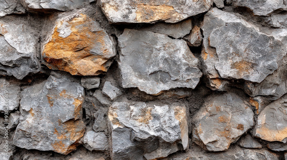 close-up of a rough stone wall with irregularly shaped rocks, displaying a rustic texture. close-up of a rough stone wall with irregularly shaped rocks, displaying a rustic texture.