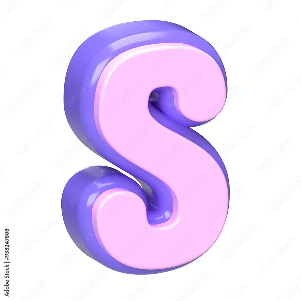 Pink and Purple 3D Letter S Pink and Purple 3D Letter S