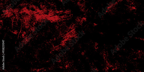 Trendy living red color texture of a concrete wall with cracks and scratches. limestone textured background. Decorative red panoramic background texture. Vintage texture of plaster or grungy marble.