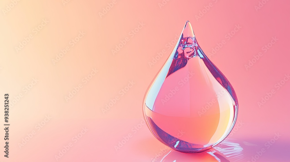 Vibrant water drop against a pink background, with contrasting shades of dark cyan and light amber. Vibrant water drop against a pink background, with contrasting shades of dark cyan and light amber.