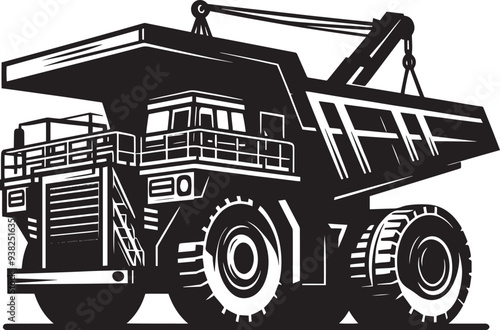 Mining Truck silhouette vector illustration isolated on a white background