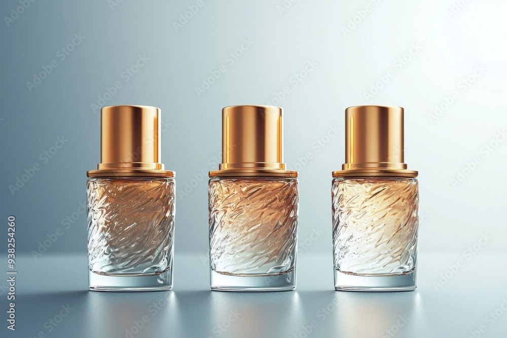 Luxurious cosmetic packaging bottles created with generative AI Luxurious cosmetic packaging bottles created with generative AI