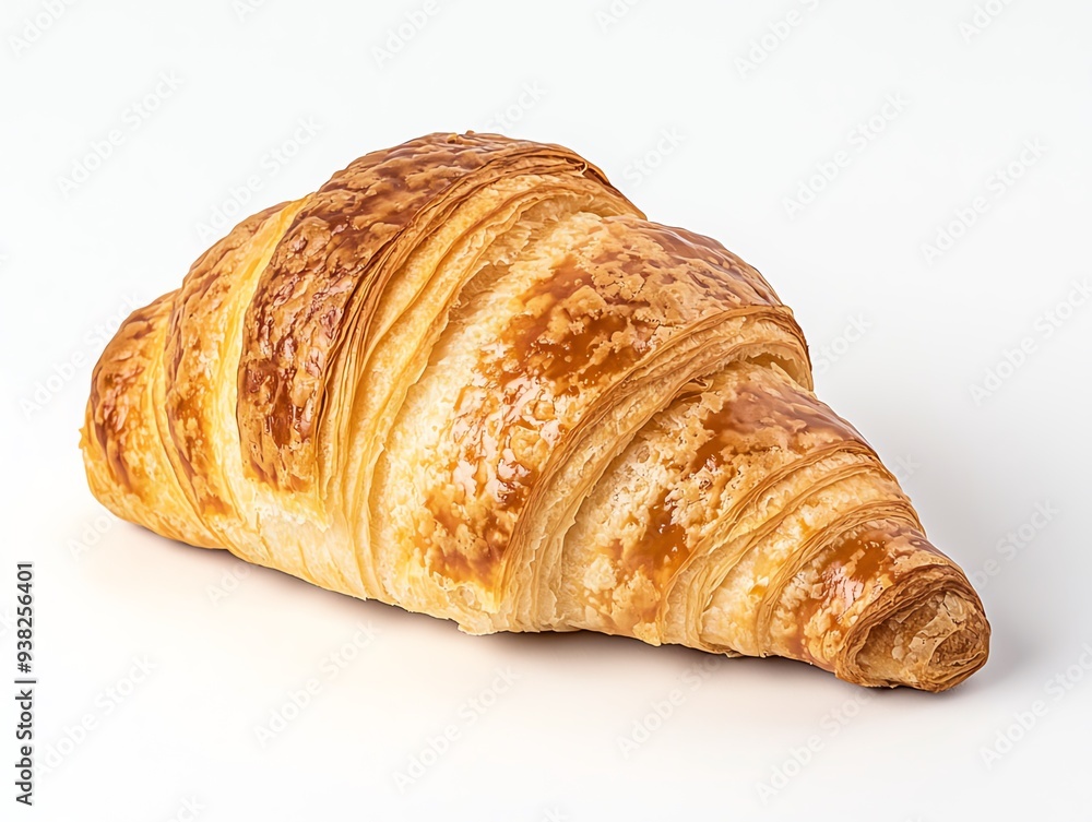 Realistic image of croissant baked freshly set against on clean background. Realistic image of croissant baked freshly set against on clean background.