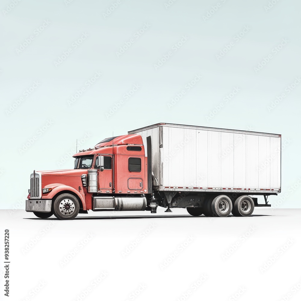 semi tractor trailer, plain background isolated room for copy semi tractor trailer, plain background isolated room for copy