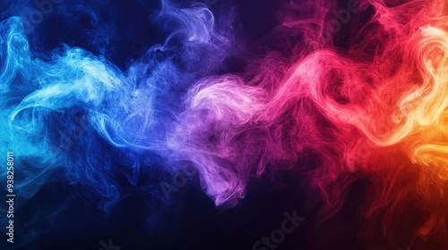 A swirl of bright, colorful smoke creates an energetic, artistic visual full of fluid motion and vibrancy.