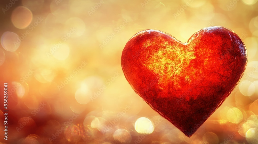 A vibrant red heart glowing against a soft, warm background, symbolizing enduring love and emotion. A vibrant red heart glowing against a soft, warm background, symbolizing enduring love and emotion.