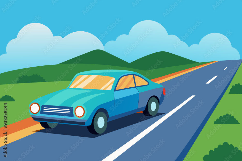 Fototapeta premium The car is on the road vector
