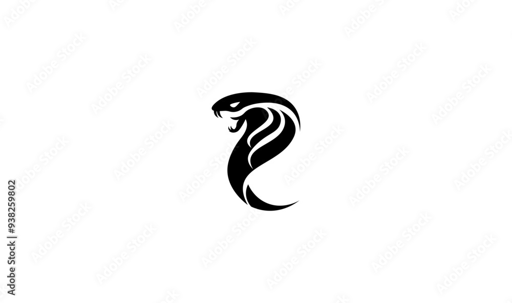 Vector illustration of cobra in minimalist style for logo