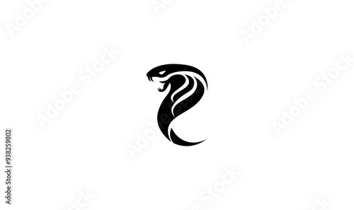 Vector illustration of cobra in minimalist style for logo