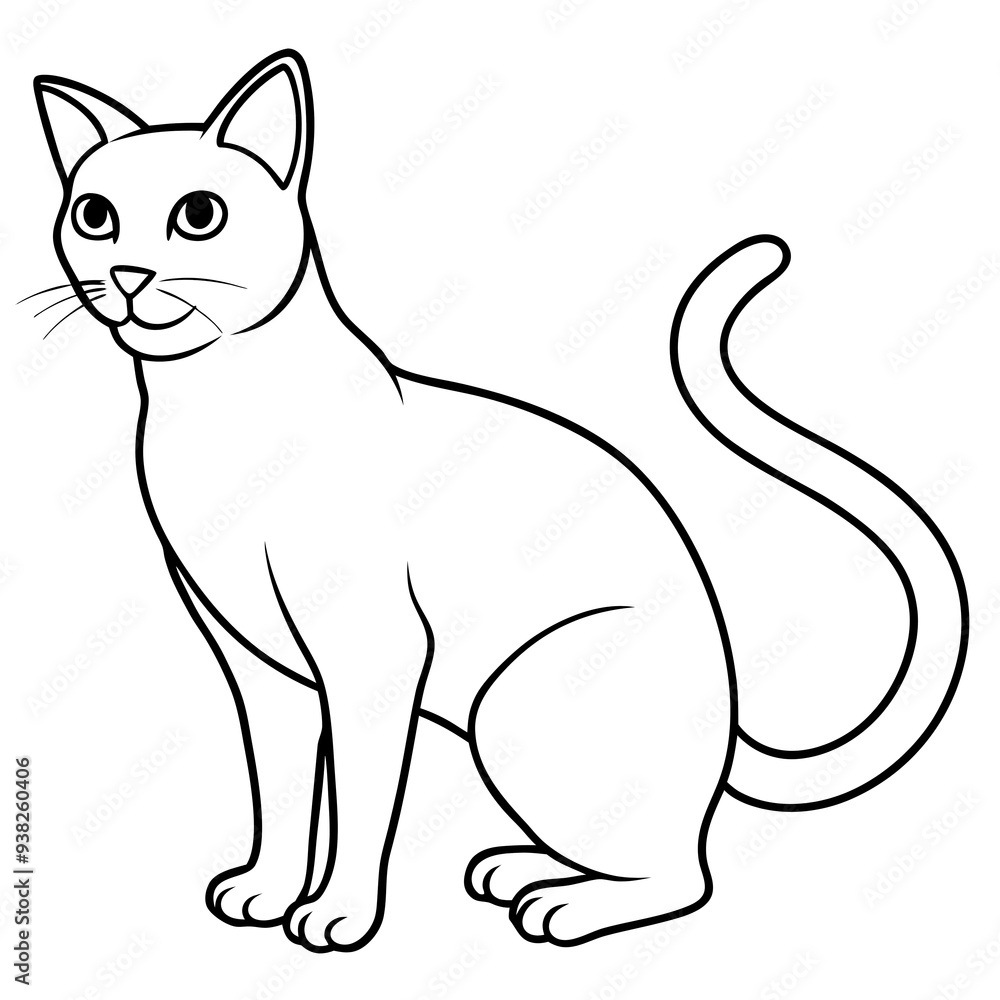 Obraz premium Black and white cat with white background generative AI.