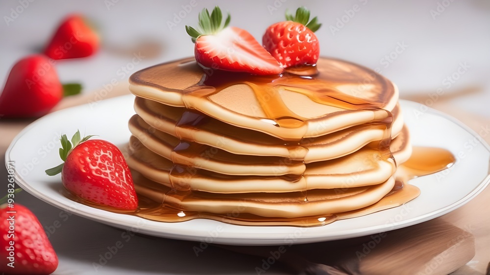 pancakes with strawberry pancakes with strawberry