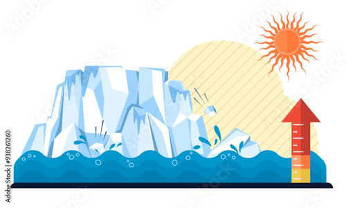 Hot weather vector illustration. The hot weather metaphor is saga spun by sun, narrative whispered through breezes warming Natures thermostat adjusts, signaling unfolding chapters hot weather concepts
