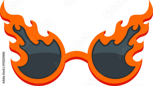 Illustration of a flame-shaped sunglasses.