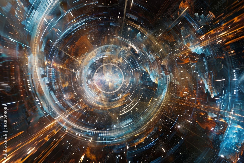 clock in the center of galaxy, parallel dimension where time flows ...