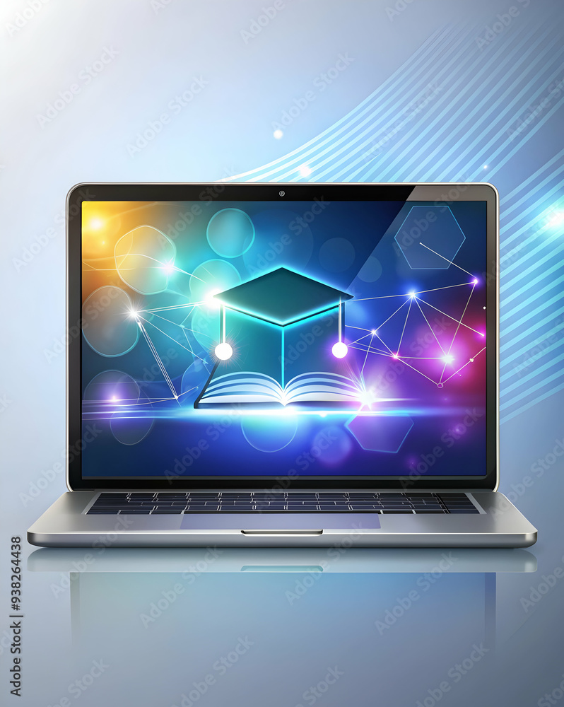 Glossy E-Learning Interface Concept for Edu Services Promotion in Stock Photo Glossy E-Learning Interface Concept for Edu Services Promotion in Stock Photo