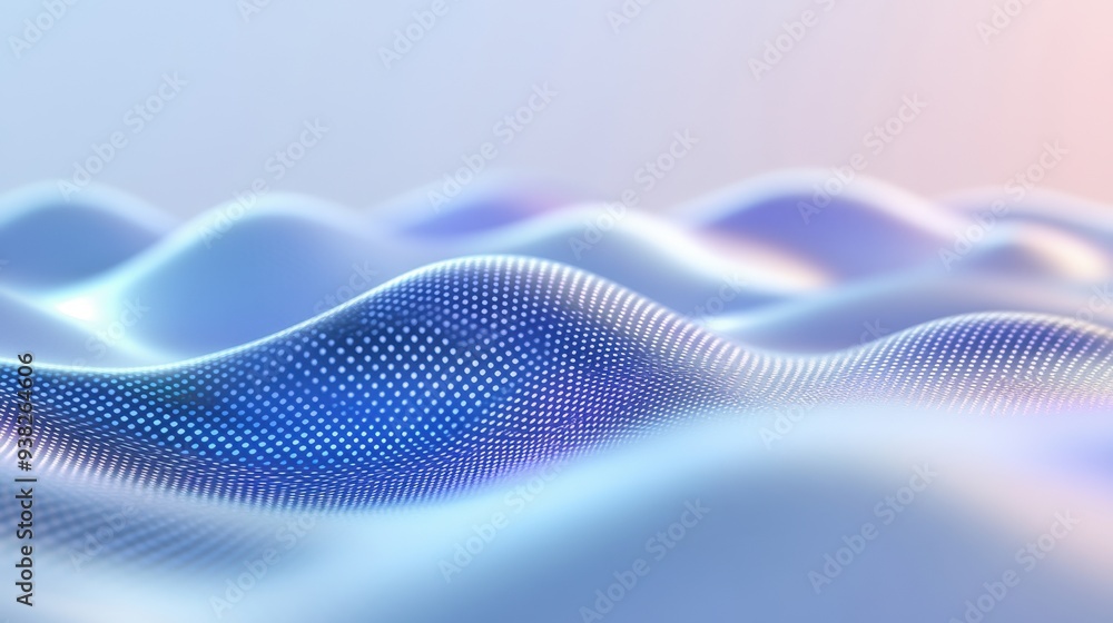 A blue wave with a lot of dots on it