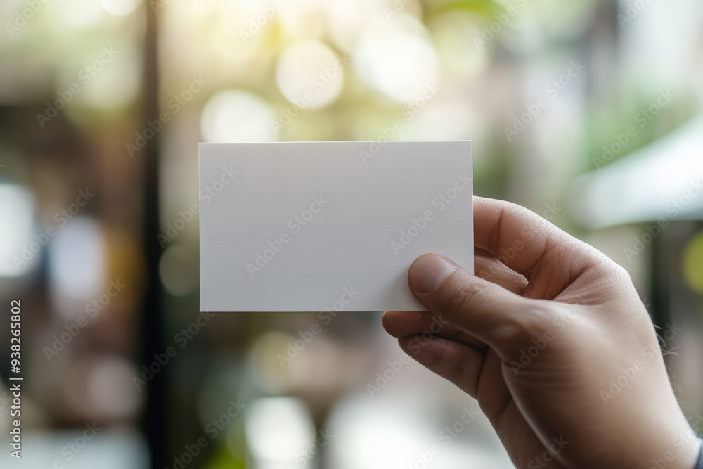 Business Card Held in Hand in Morning Light Business Card Held in Hand in Morning Light