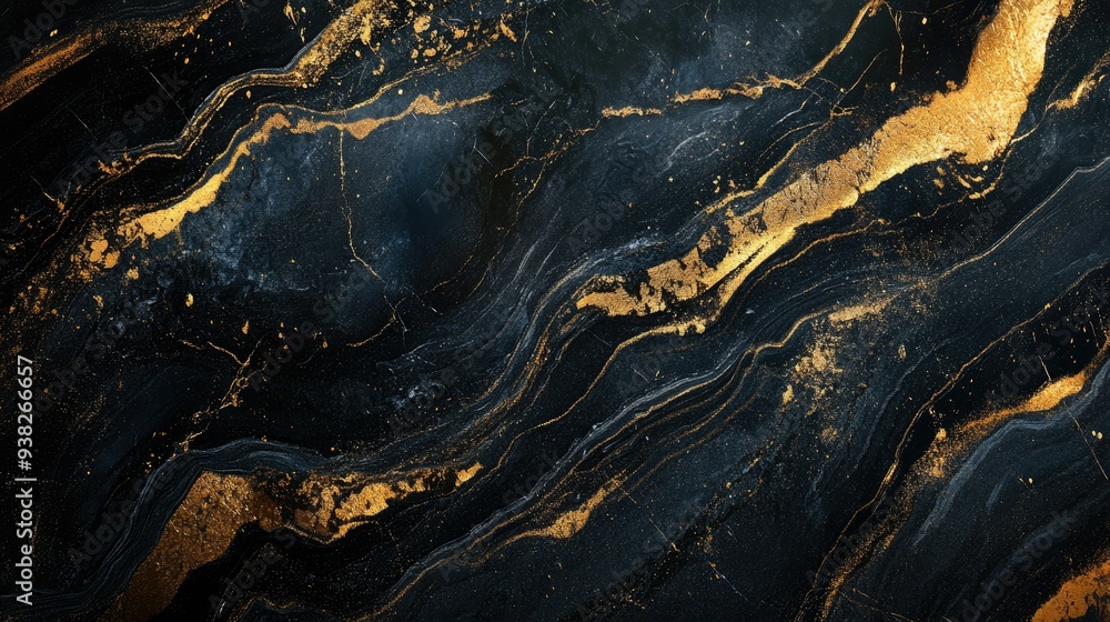 Luxurious black and gold marble texture, perfect for an elegant book cover or brochure design. Luxurious black and gold marble texture, perfect for an elegant book cover or brochure design.