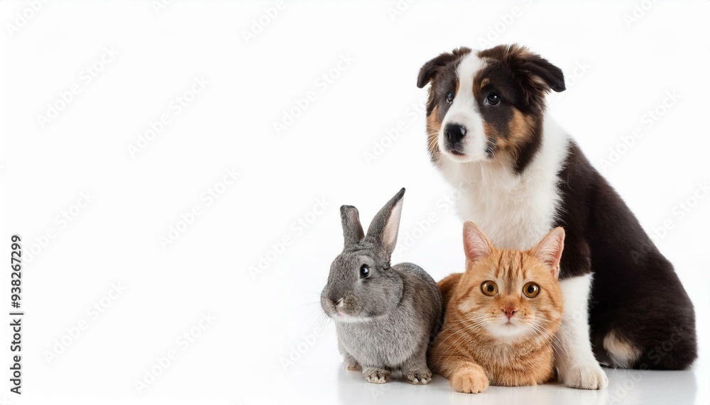 犬と猫とウサギのポートレート(Group of dog and cat and rabbit portrait white background)
犬と猫とウサギのポートレート(Group of dog and cat and rabbit portrait white background)