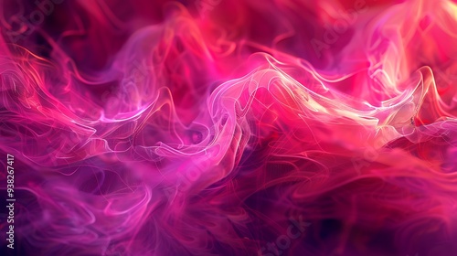 Vibrant magenta abstract background with undulating waves, featuring blurry, feathery edges and swirling patterns, evoking dynamic energy