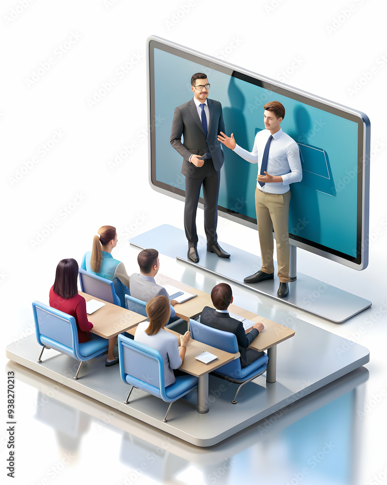 Remote teacher delivering engaging online class with educational content and student interactions in a clean workspace setting. : Remote teaching concept with high engagement. Remote teacher delivering engaging online class with educational content and student interactions in a clean workspace setting. : Remote teaching concept with high engagement.