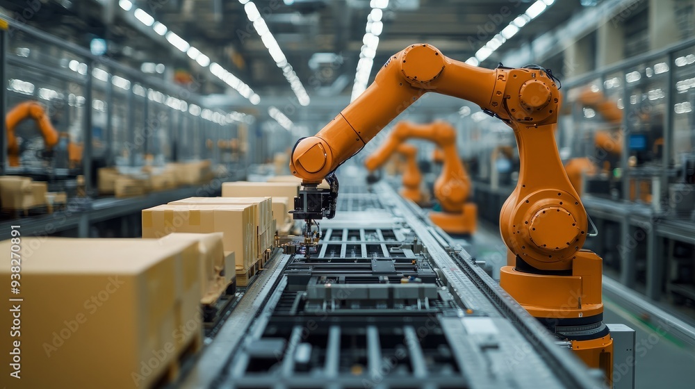 Smart Manufacturing robotic arms assembling product Smart Manufacturing robotic arms assembling product