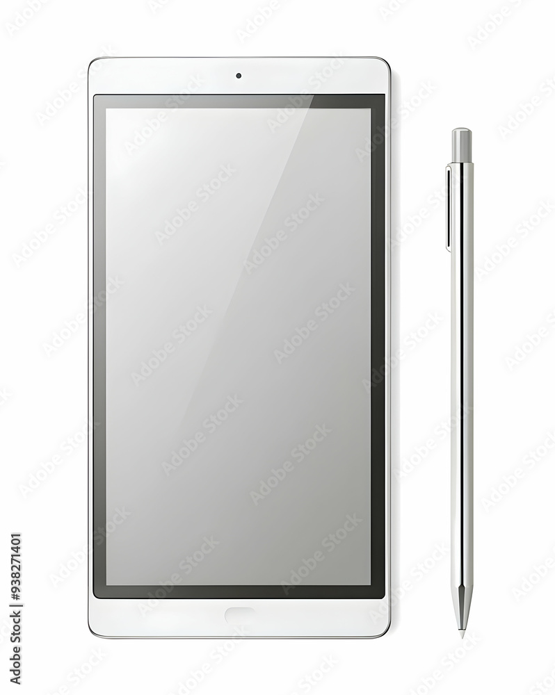 Minimalist isolated vector of tablet and stylus for online education. Great for digital learning resources. Photo stock concept. Minimalist isolated vector of tablet and stylus for online education. Great for digital learning resources. Photo stock concept.