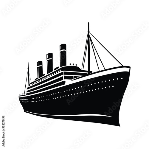 a silhouette of a Titanic Ship vector illustration
