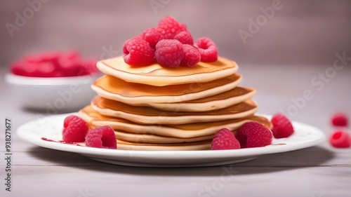 pancakes with raspberry 