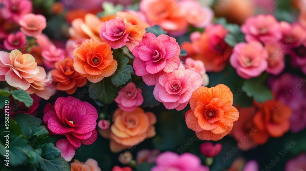 A garden filled with begonia vibrant flowers A garden filled with begonia vibrant flowers
