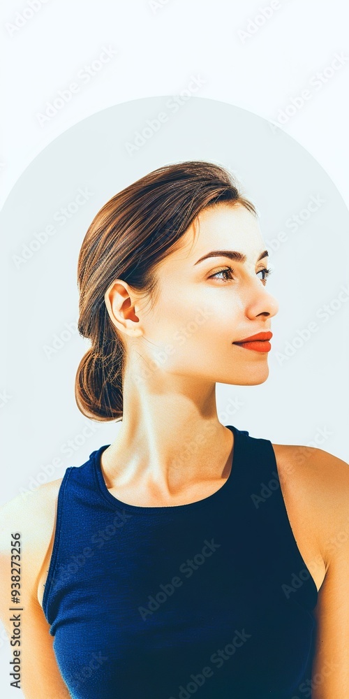 Sophisticated Woman with Hair Tied Back and Natural Makeup Sophisticated Woman with Hair Tied Back and Natural Makeup