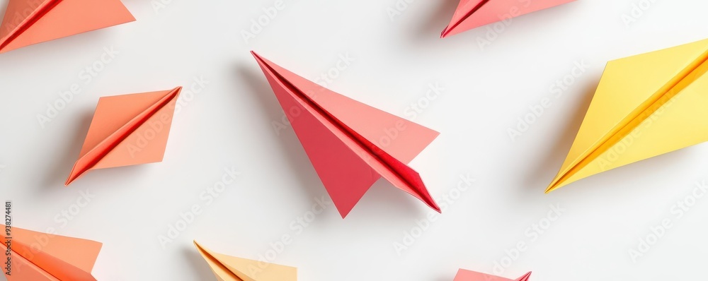 A series of paper planes, perfect for travel or adventure compositions, paper planes, clipart, white background A series of paper planes, perfect for travel or adventure compositions, paper planes, clipart, white background