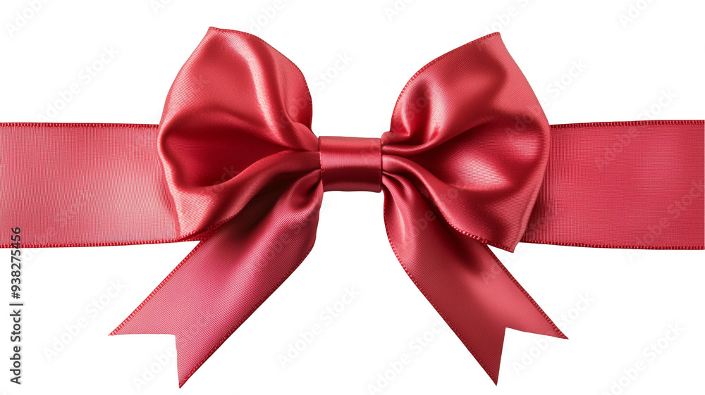 Fototapeta premium Red ribbon bow isolated.