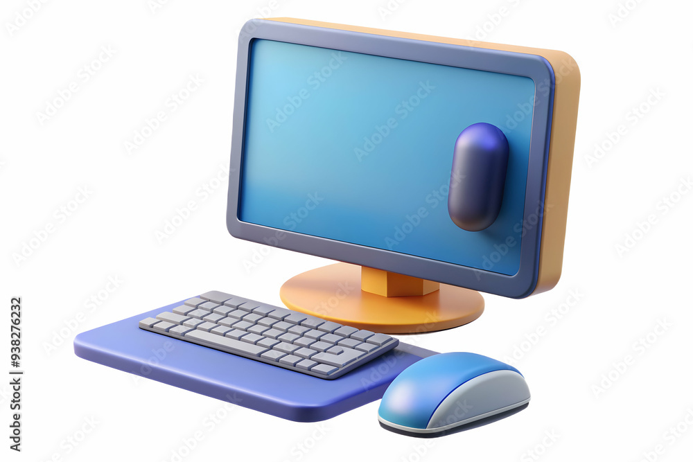 Vector image of desktop computer and mouse for online learning. Ideal for educational digital designs and e-learning resources. Available on photo stock platforms. Vector image of desktop computer and mouse for online learning. Ideal for educational digital designs and e-learning resources. Available on photo stock platforms.