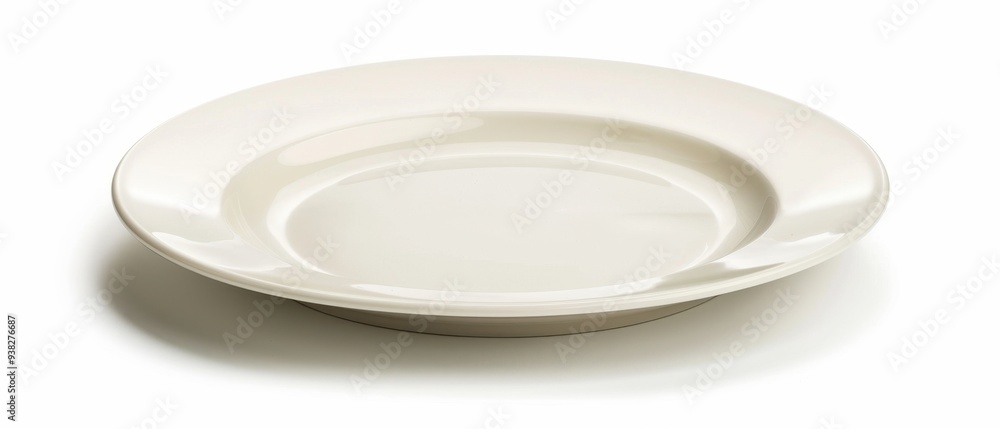A white plate with a round shape A white plate with a round shape