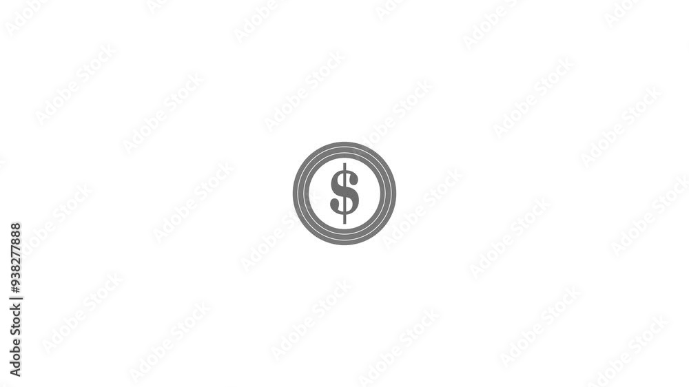 Illustration Dollar and Coin Icon.beautiful circle animation.. Illustration Dollar and Coin Icon.beautiful circle animation..