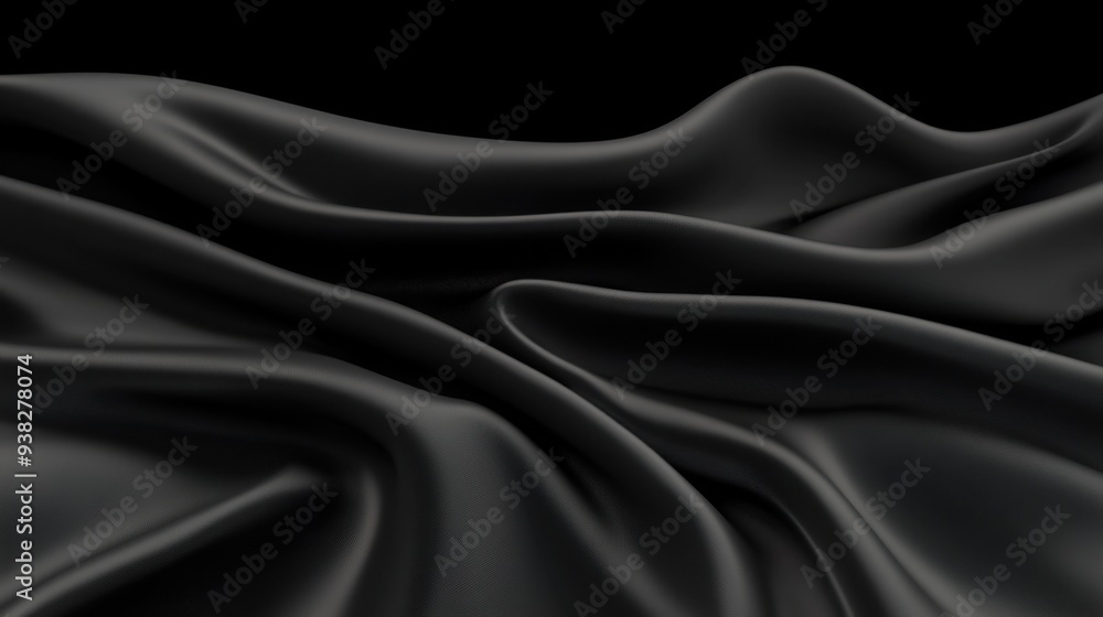 Fototapeta premium A black fabric with a shiny texture