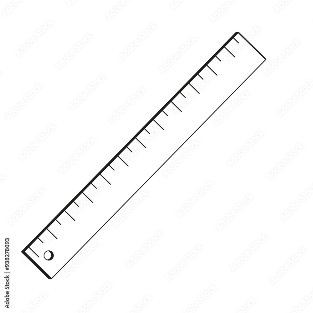 wooden school ruler black and white vector illustration wooden school ruler black and white vector illustration