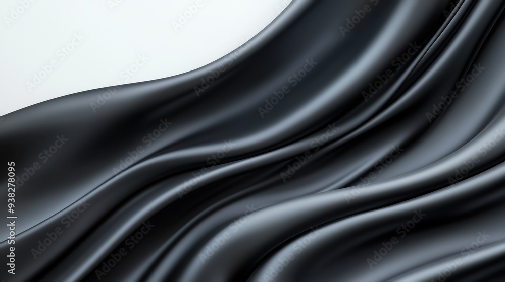 Obraz premium A black and white image of a long, flowing piece of fabric