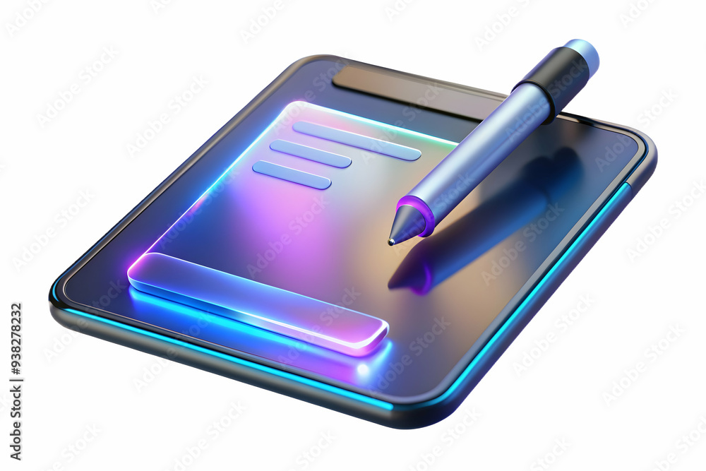 Holographic Tablet Concept for Online Education with Stylus - Photo Stock Holographic Tablet Concept for Online Education with Stylus - Photo Stock
