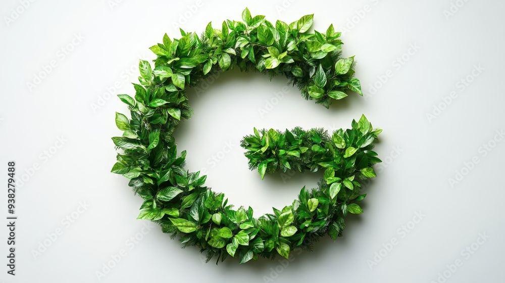 ecofriendly earth symbol formed by green leaves against a clean white background conveying environmental consciousness and sustainability ecofriendly earth symbol formed by green leaves against a clean white background conveying environmental consciousness and sustainability