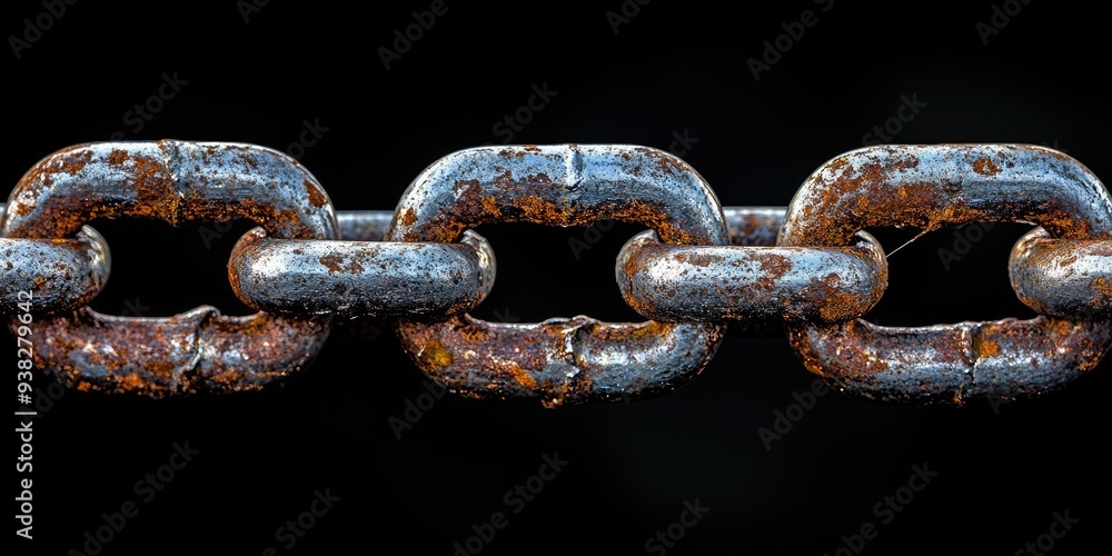 Close-up of a Rusty Metal Chain Close-up of a Rusty Metal Chain