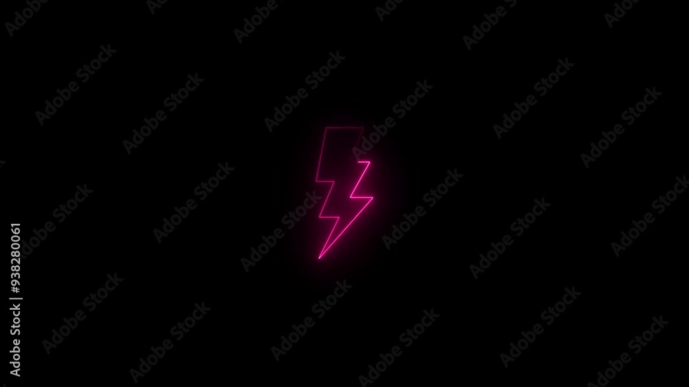 Neon lightning bolt icon,neon line battery charging power icon. Lighting bolt sign.. Neon lightning bolt icon,neon line battery charging power icon. Lighting bolt sign..
