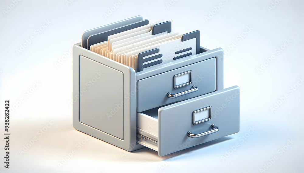 3D Filing Cabinet and Document Icon Vector – Perfect for Home Office Organization and Efficiency 3D Filing Cabinet and Document Icon Vector – Perfect for Home Office Organization and Efficiency