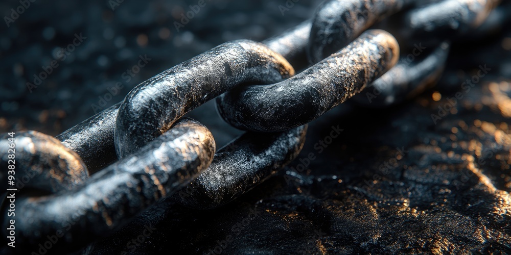 Close-up of a Weathered Metal Chain Close-up of a Weathered Metal Chain