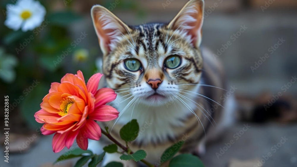 Obraz premium cat on the grass
