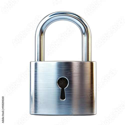 Silver padlock isolated. photo