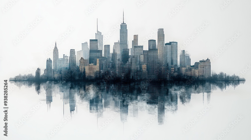 Fototapeta premium City Skyline Reflection