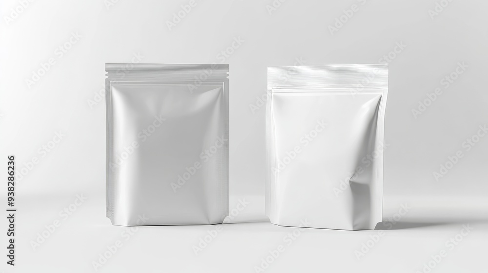 White Blank Stand Up Pouch Packaging Mockup. White Blank Stand Up Pouch Packaging Mockup.