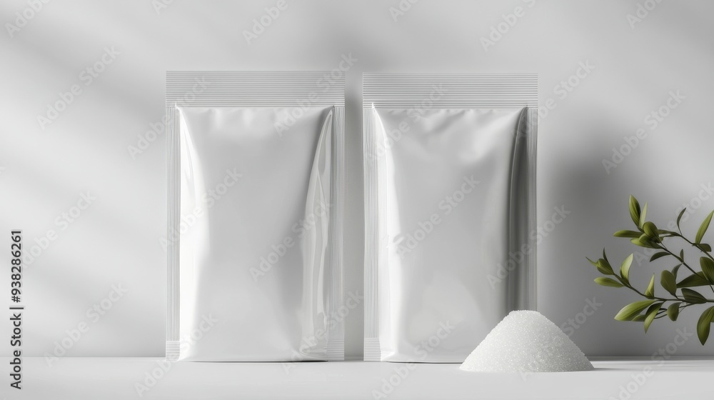 White Sachet Packaging Mockup. White Sachet Packaging Mockup.